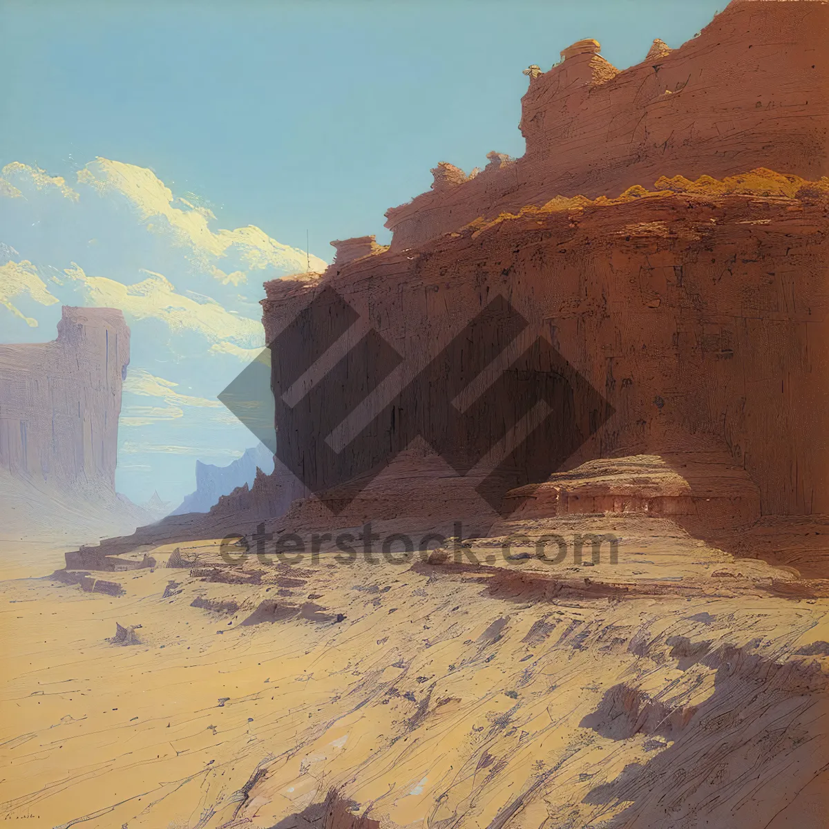 Picture of Desert Canyon Landscape with Sandstone Cliffs