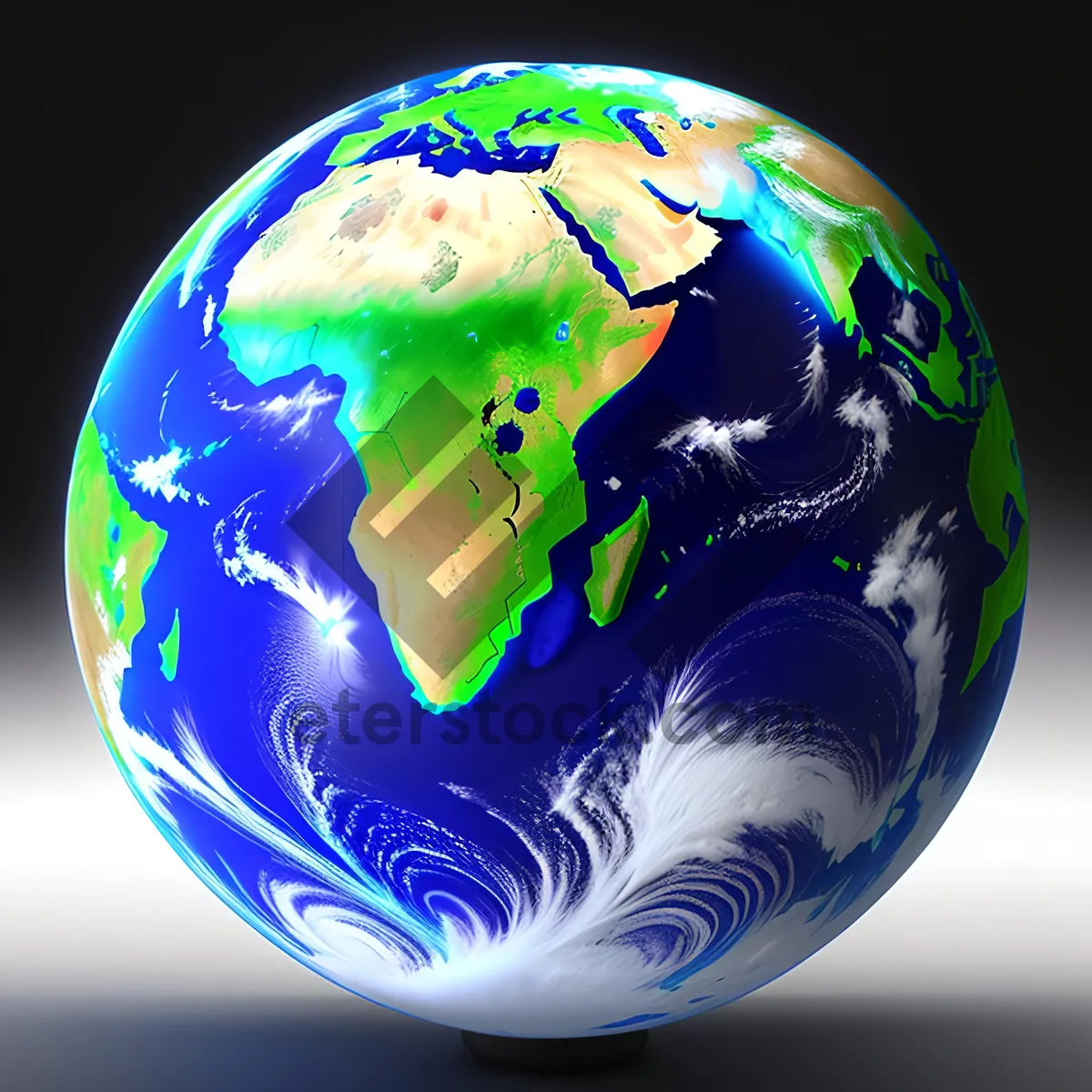 Picture of Global World Map: A 3D Planetary Perspective