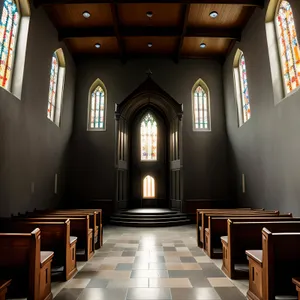 Stunning Gothic Cathedral Interior with Ornate Columns