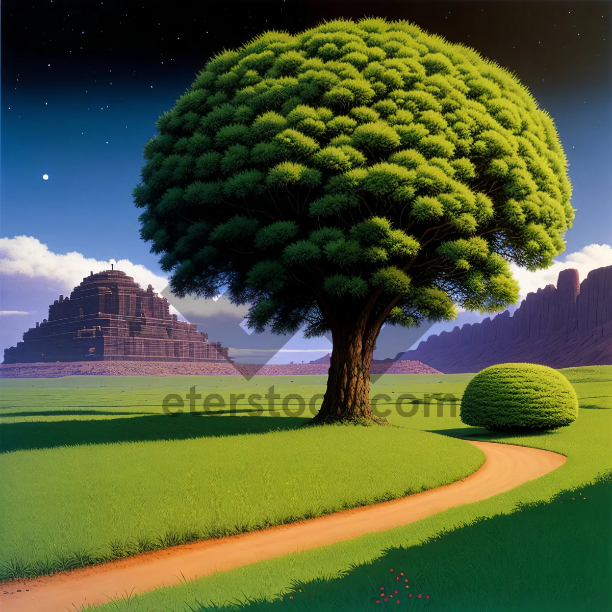 Picture of Fresh Organic Broccoli Produce on Grass