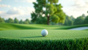 Golfer Driving Ball on Summer Golf Course Fairway