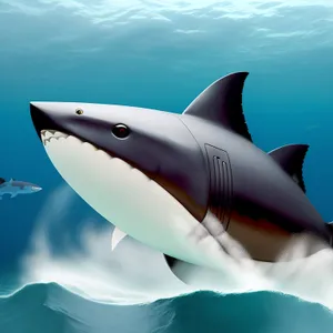 Magnificent Great White Shark Gliding Through Ocean Depths