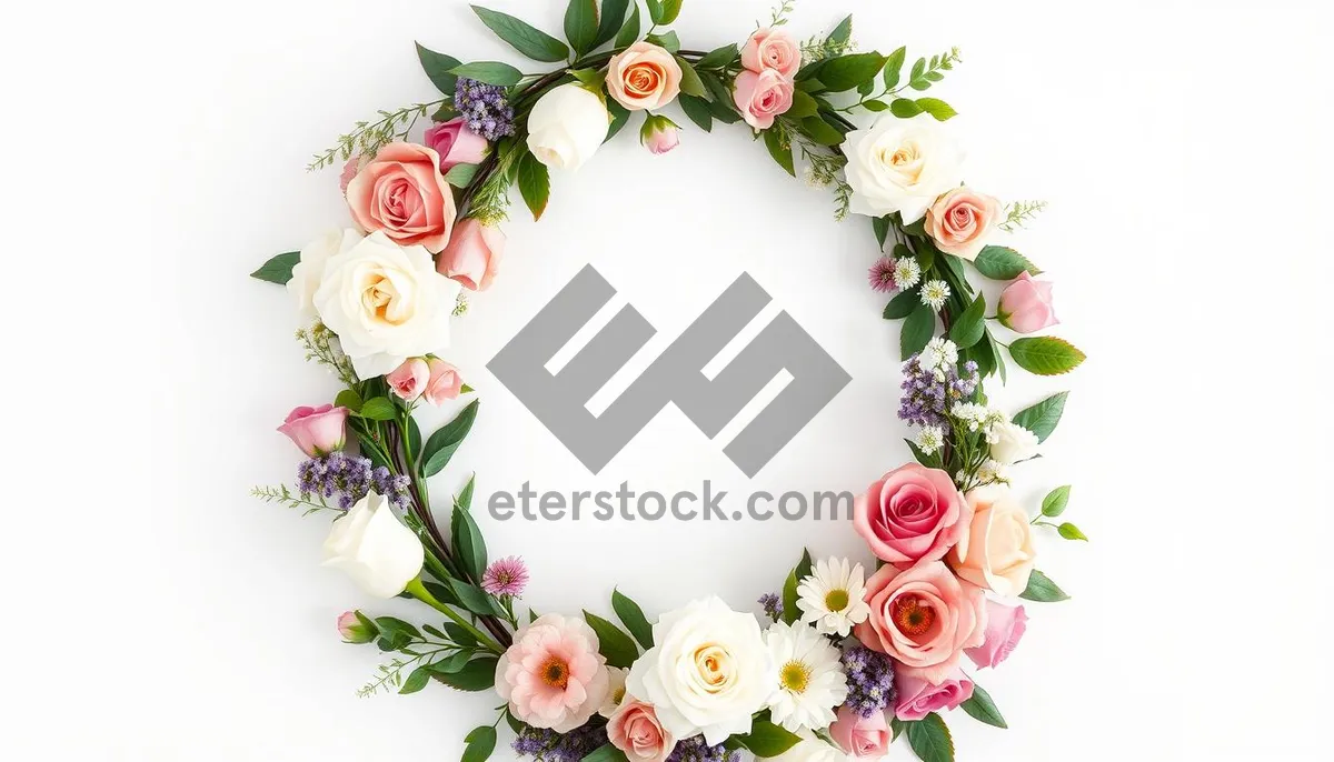 Picture of Spring floral frame decoration with retro ornate grunge elements