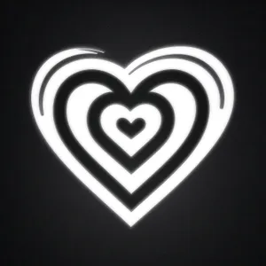 Black Swirl Heart Graphic Design Decoration
