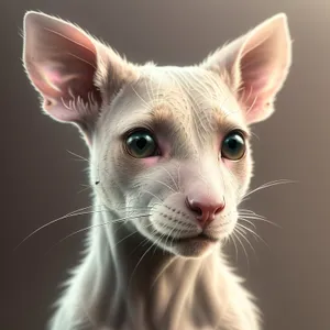 Furry White Kitten with Curious Eyes