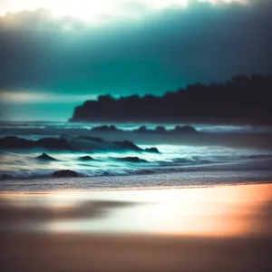 Golden Horizon on Tropical Beach