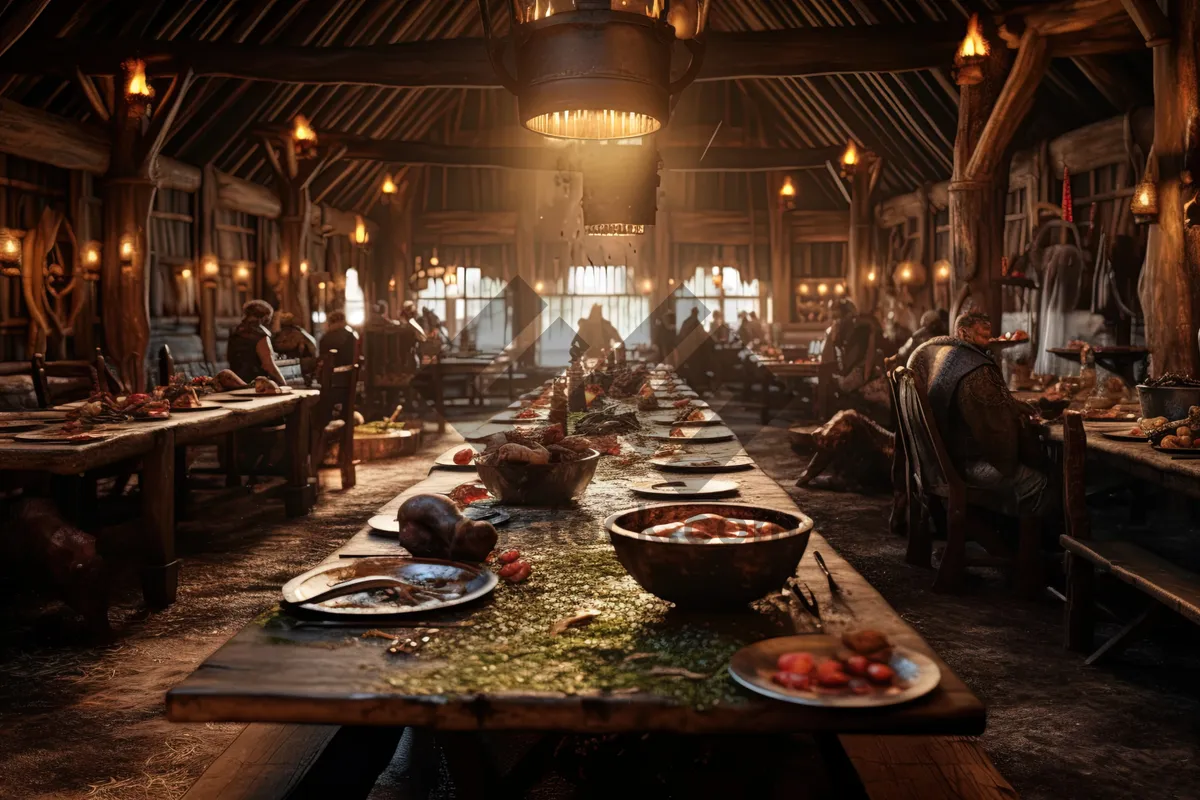 Picture of Restaurant interior with tables and chairs in barroom