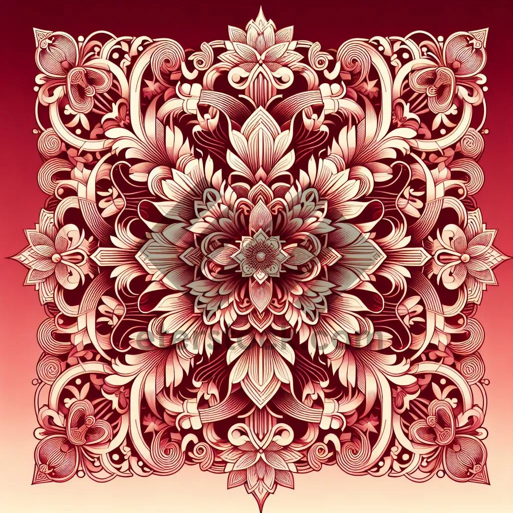 Picture of Elegant floral damask pattern with vintage flair.