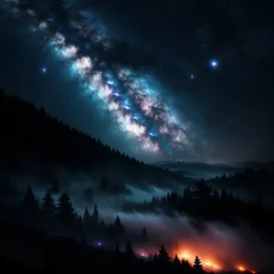 Dark Space Fantasy Moonlight Glow Sky Wallpaper