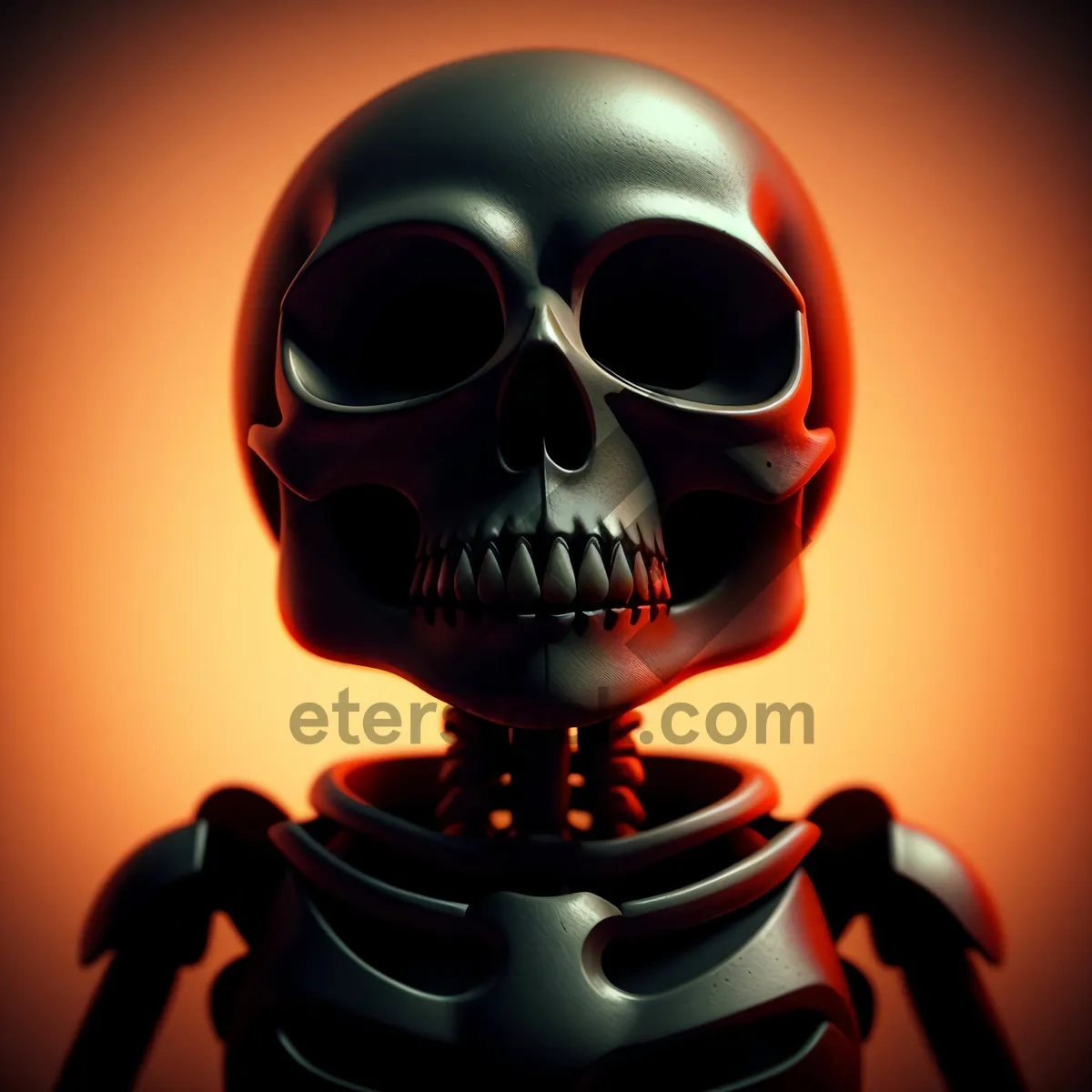 Picture of Spooky Skull Sculpture with Goggles