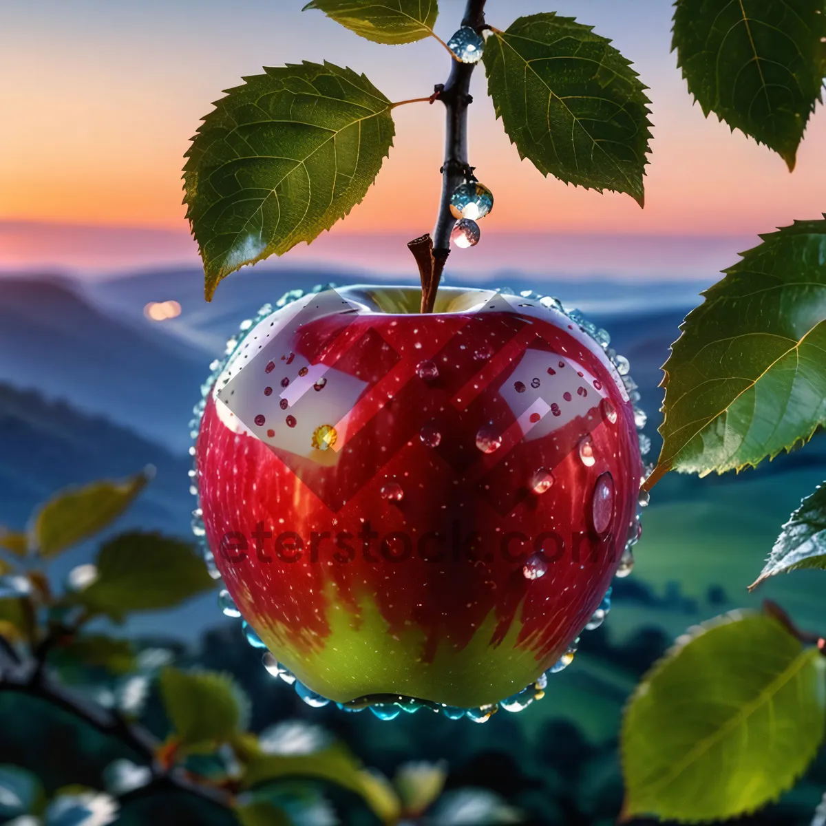 Picture of Fresh Fruit Salad with Delicious Berries and Apples