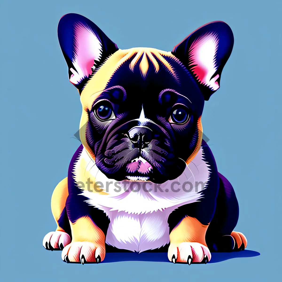 Picture of Bulldog Cutie in Cartoon Studio Portrait