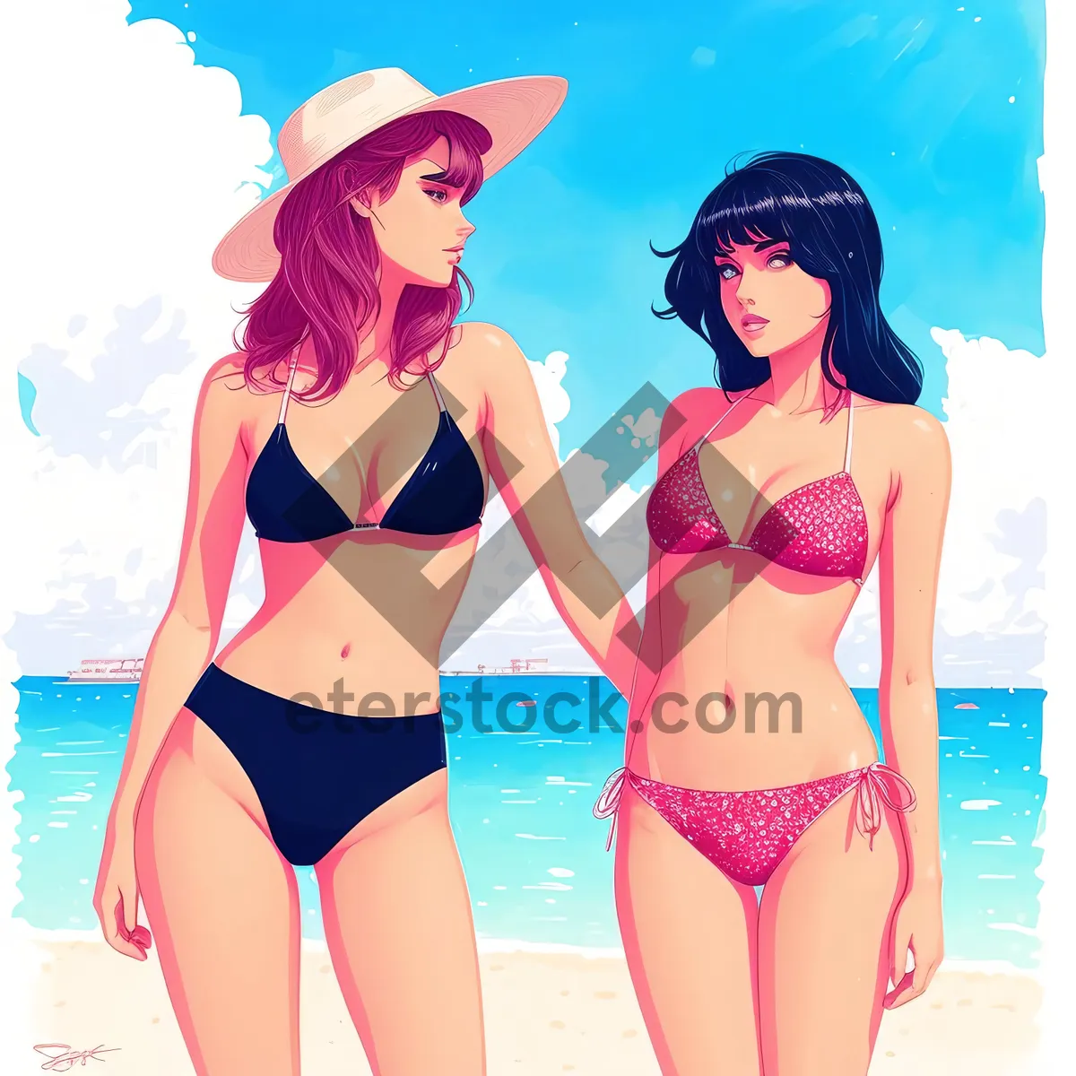 Picture of Slim and Stunning Beachwear Model in Sensual Swimsuit