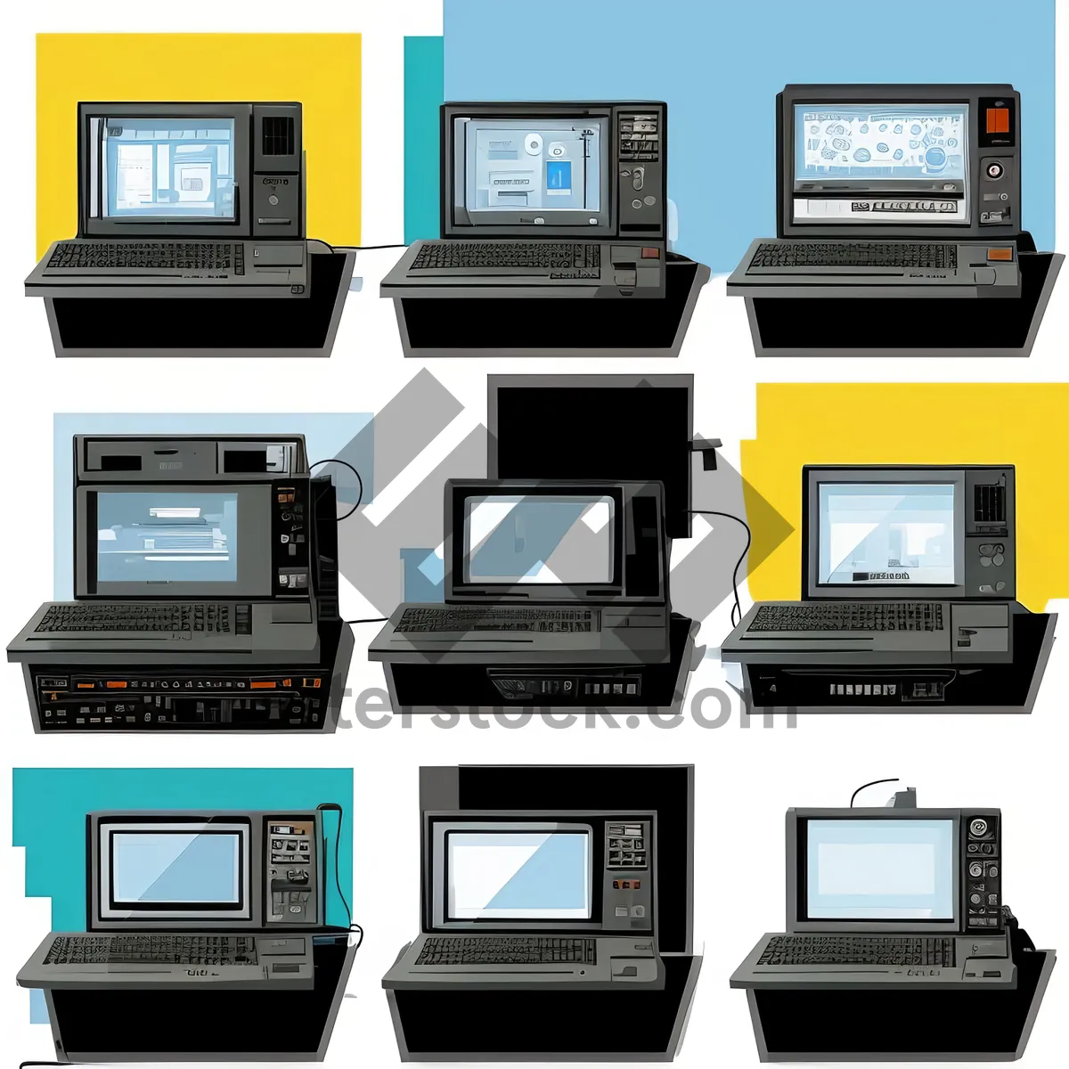 Picture of Digital Technology Set of Business Icons