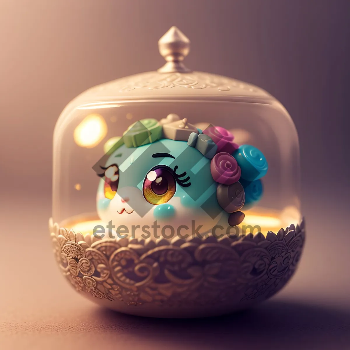 Picture of Golden Festive Egg Decoration with Glass Ornament