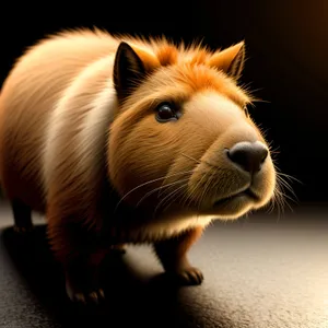 Adorable Guinea Pig with Fluffy Brown Fur