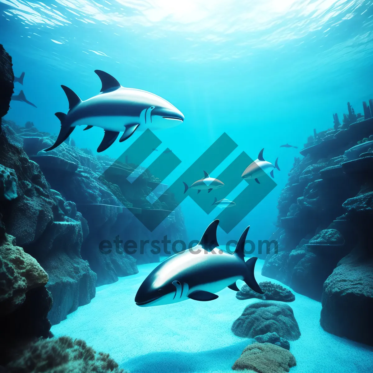 Picture of Exotic Marine Life Underwater at Coral Reef