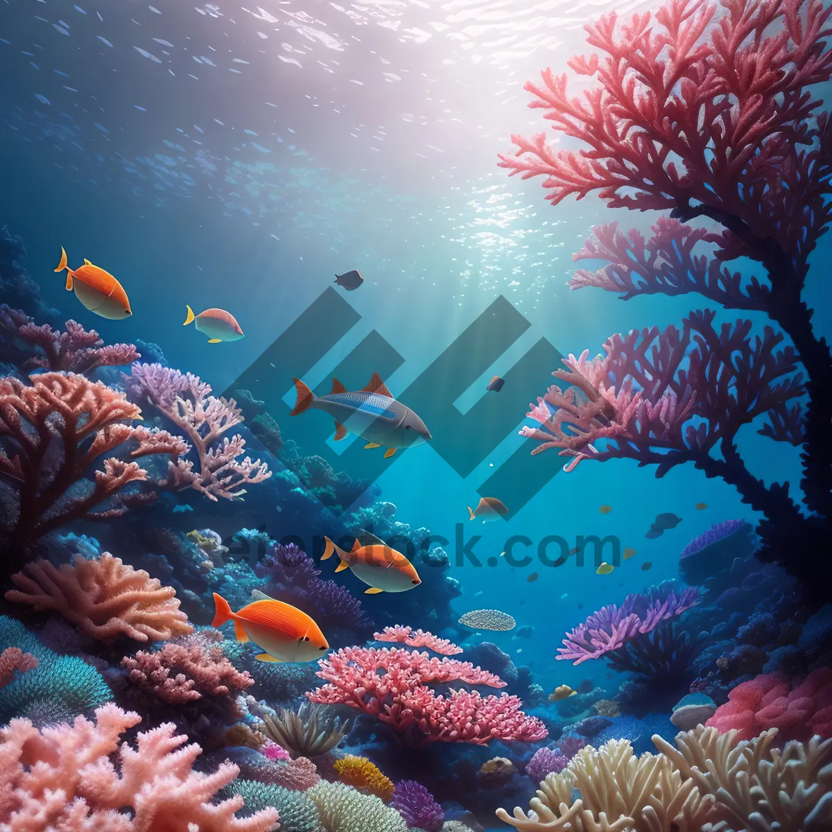 Picture of Colorful Coral Reef Underwater Paradise