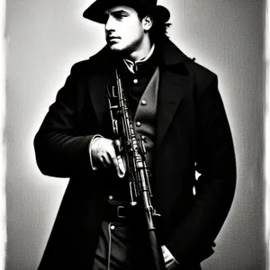 Stylish man playing saxophone outdoor portrait fashion model