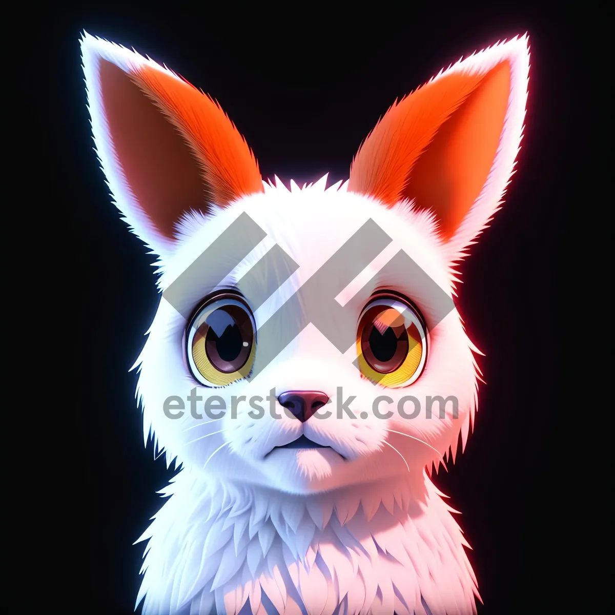 Picture of Cute Fluffy Bunny with Adorable Ears