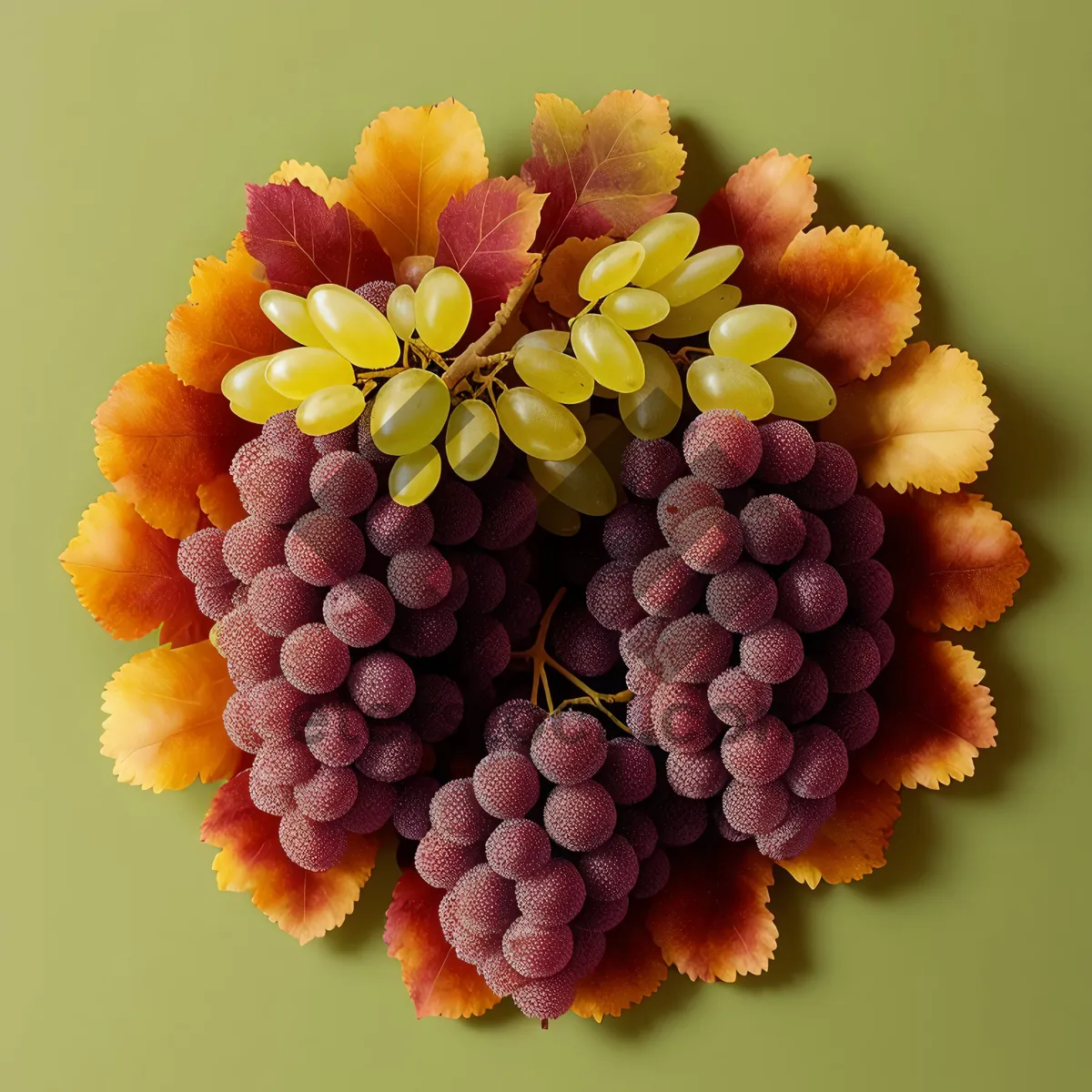 Picture of Vibrant Harvest: A Bountiful Grapevine in Autumn