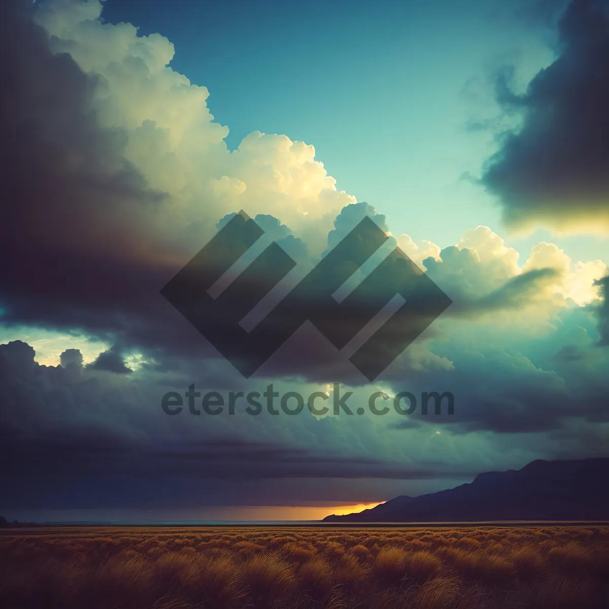 Picture of Golden Horizon: Majestic Mountain Sunset