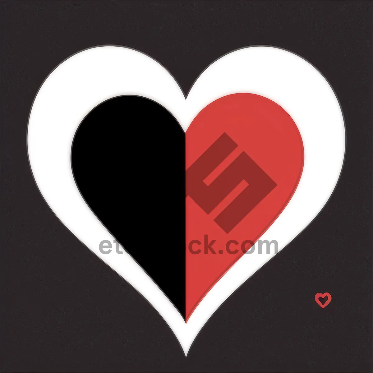 Picture of Shiny Heart Graphic: Iconic Symbol of Love and Romance.