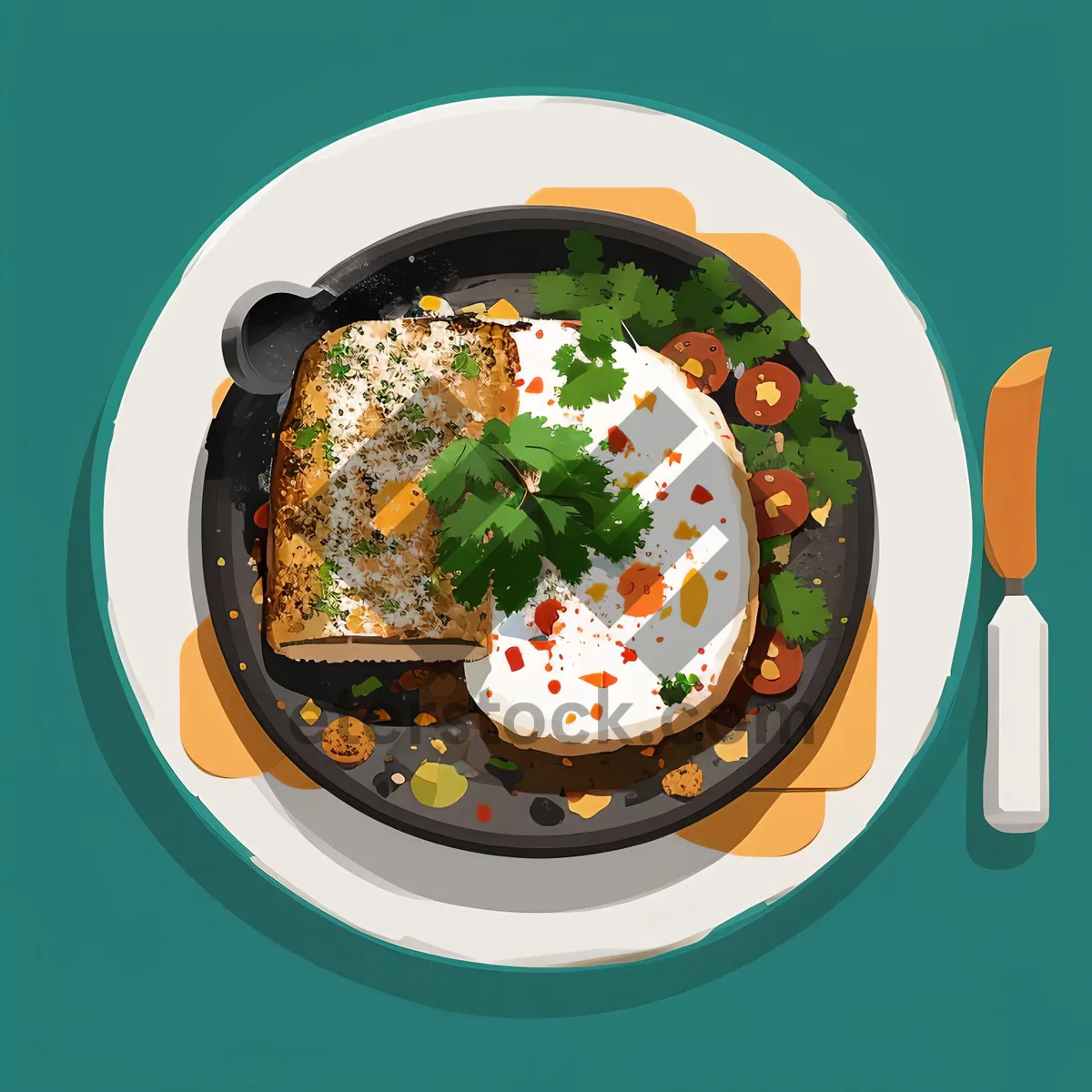 Picture of Fresh and Delicious Vegetable Salad with Cheese