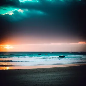 Serene Coastal Sunset Reflection