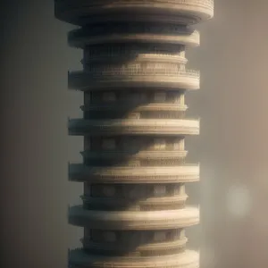 Stacked Wealth: Column of Coins in Banking