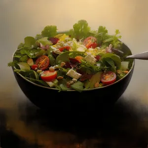 Delicious Gourmet Vegetable Salad in Bowl