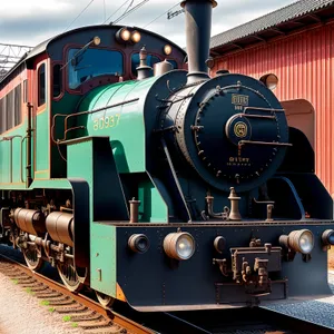 Vintage Steam Train at Railway Station