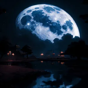 Night sky illuminated by moon and stars