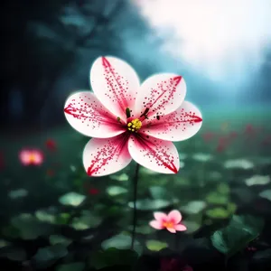 Blooming Pink Periwinkle Blossom in Garden