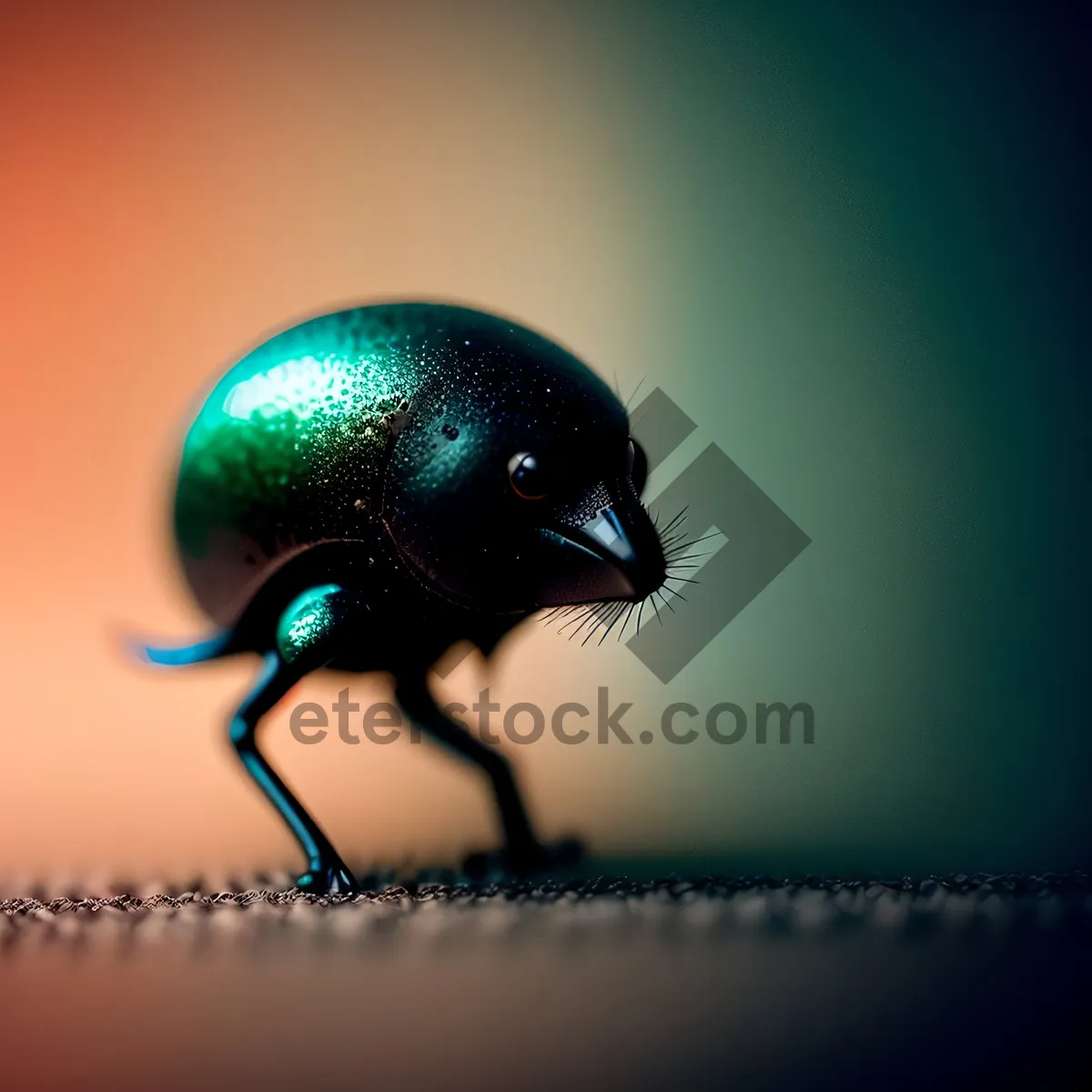 Picture of Vibrant Beetle Roaming Earth's Leaf