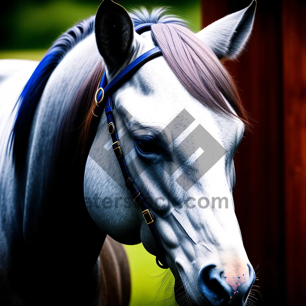 Picture of Graceful Thoroughbred Stallion in Bridle