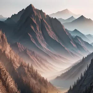 Serene High Mountain Landscape with Glacial Valley