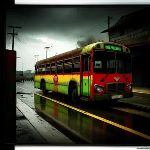 Urban Transit Street Car on Railway Track