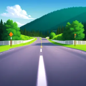 Rural Expressway: Fast Drive through Meadow