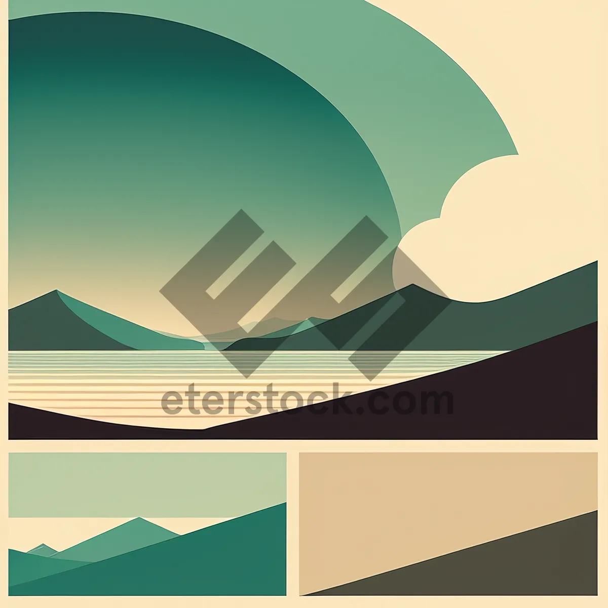 Picture of Captivating Country Wave Art in Gradient Pattern