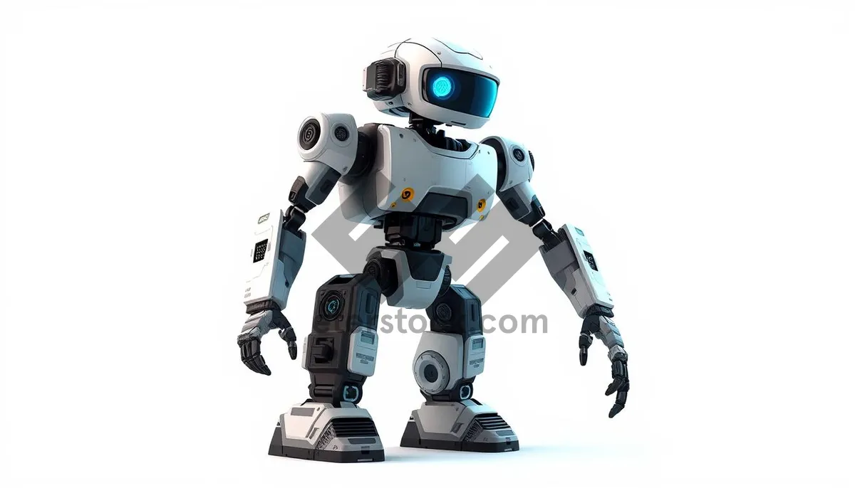 Picture of Futuristic Chrome Robot Character in 3D Render