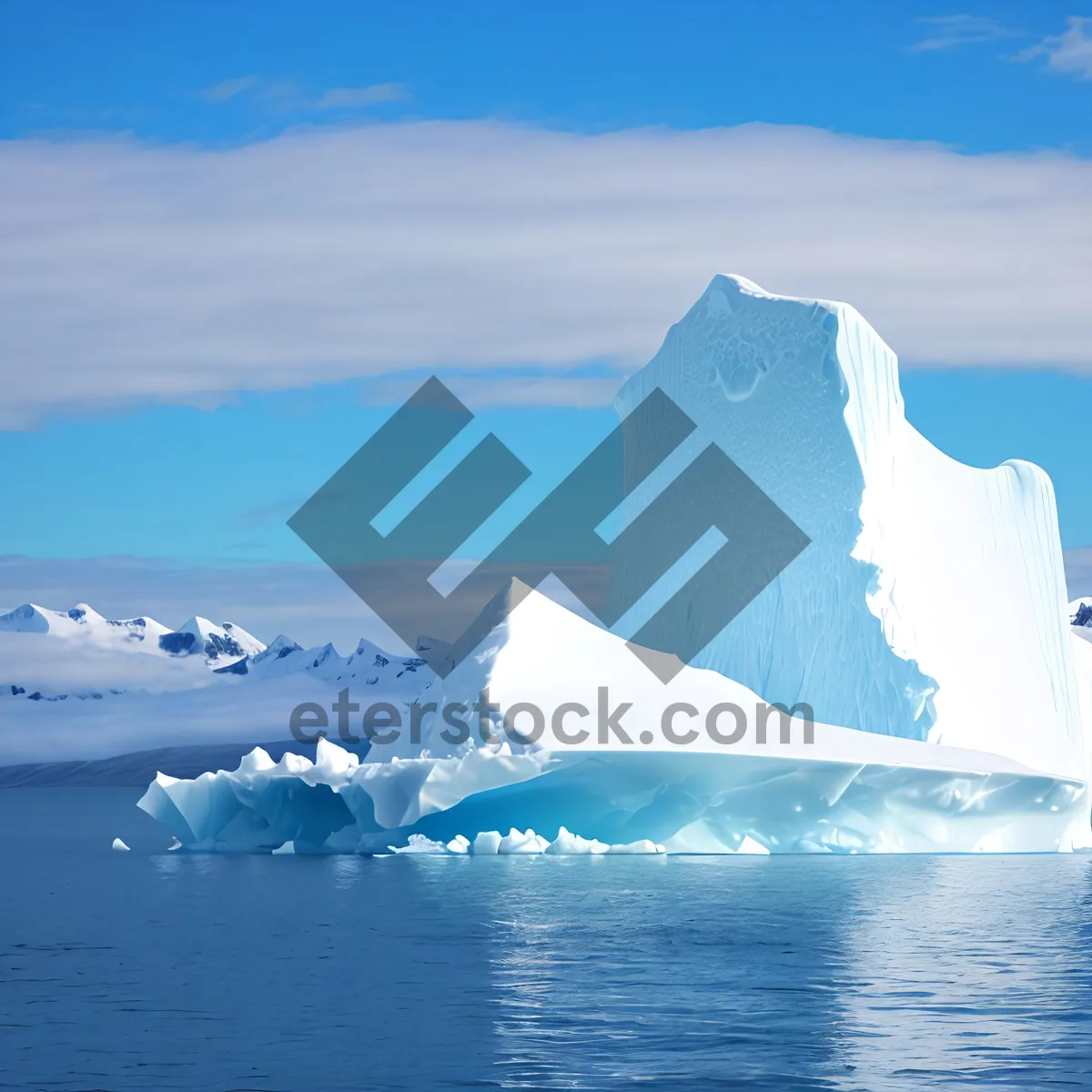 Picture of Majestic Arctic Glacier Reflections in Winter Wonderland.