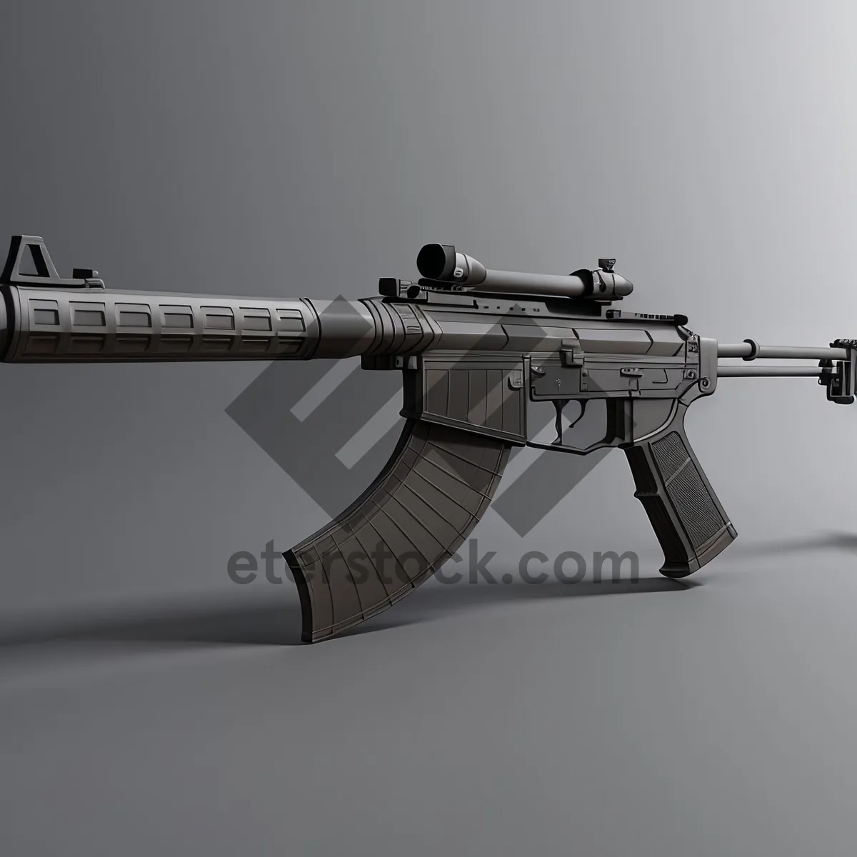 Picture of Metallic Desert Defender: Powerful Assault Rifle for Military Use