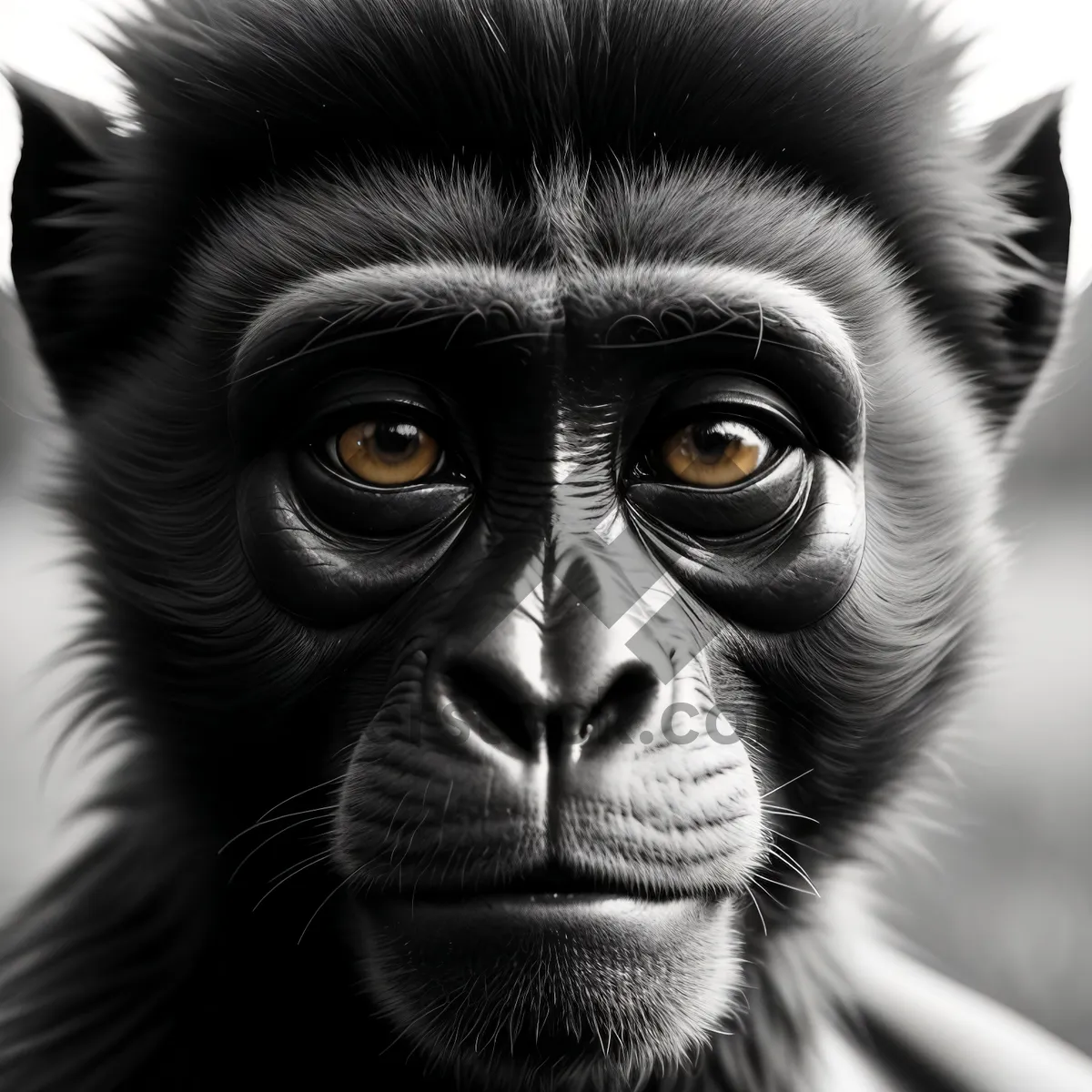Picture of Wild Primate Faces: Ape, Monkey, Chimpanzee, Gibbon, Gorilla