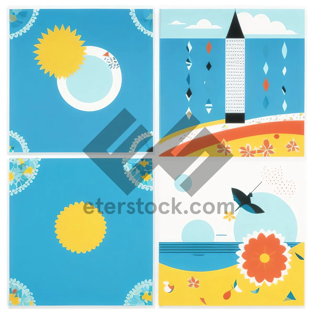 Picture of Floral Stationery: Elegant Design with Leaf Pattern