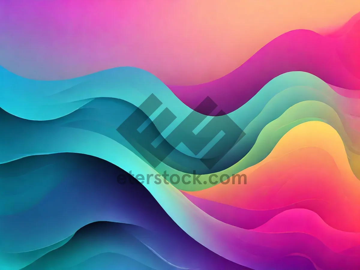 Picture of Futuristic Fractal Energy in Colorful Wave Pattern