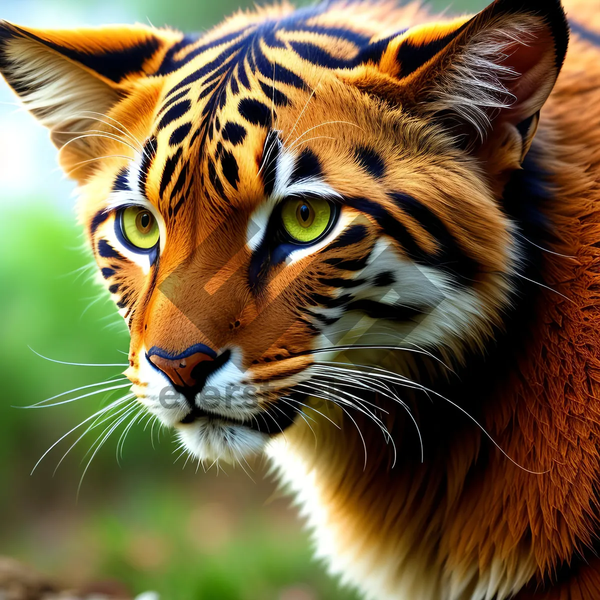 Picture of Fierce Tiger Cat Staring Intensely