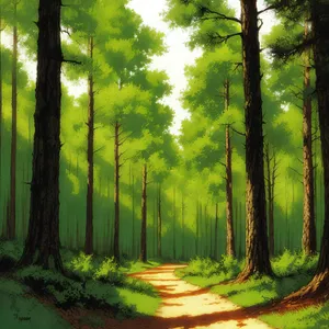 Southern Beech Forest in Summer: Serene Woodland Landscape