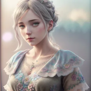 Enchanting Princess Portrait: Lovely Aristocratic Lady Posing in Wedding Dress