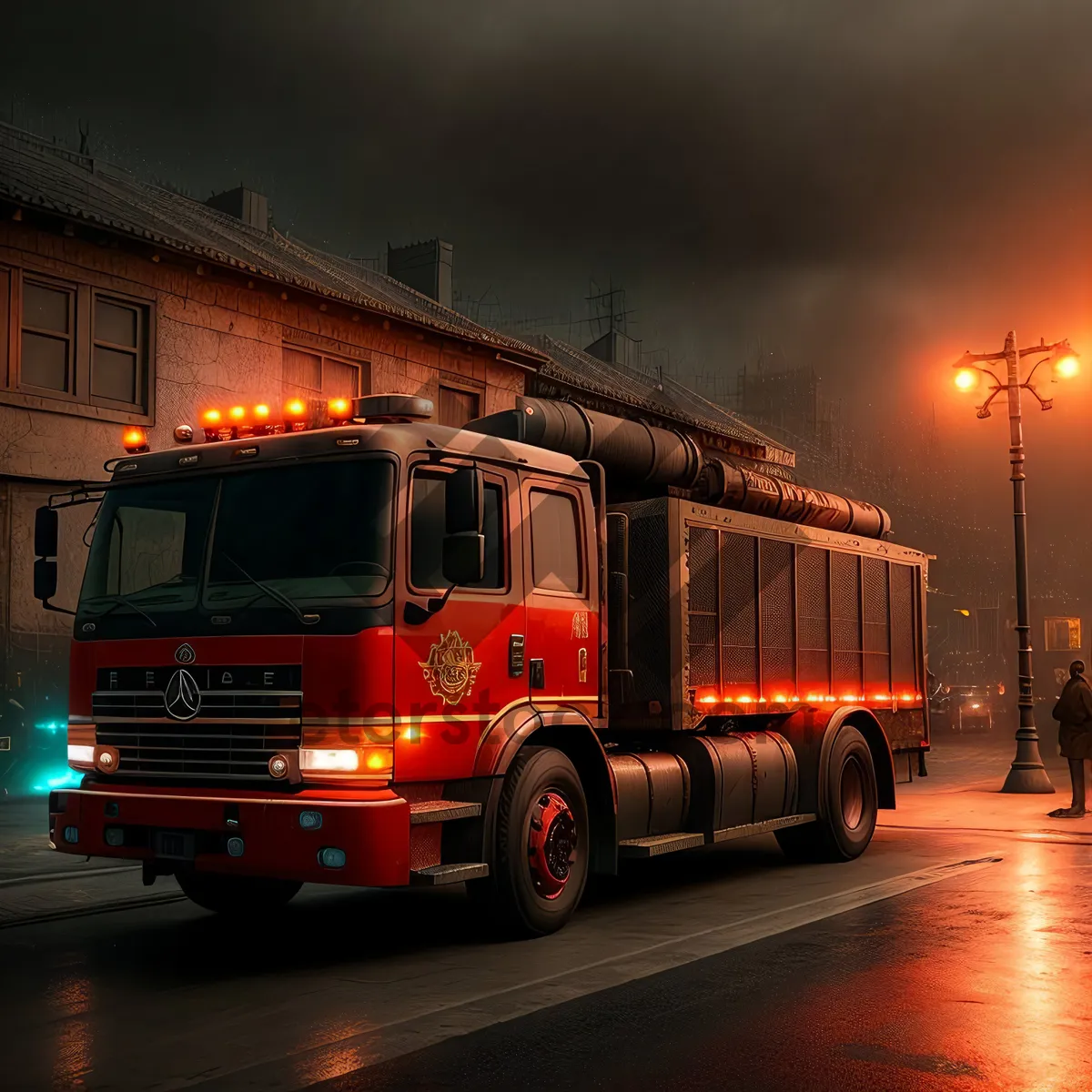 Picture of Speedy Fire Truck on the Highway